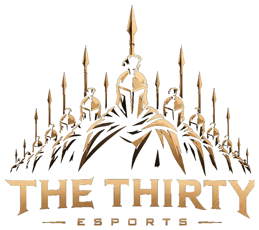 The Thirty Esports logo: a formation of warriors behind the wordmark